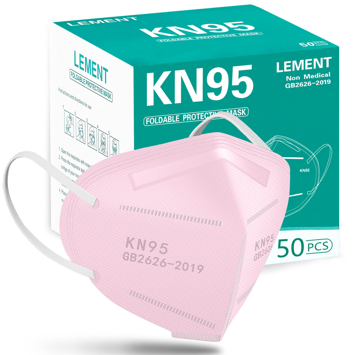 LEMENT KN95 pink mask pack shown, ideal for daily protection and on-the-go wear