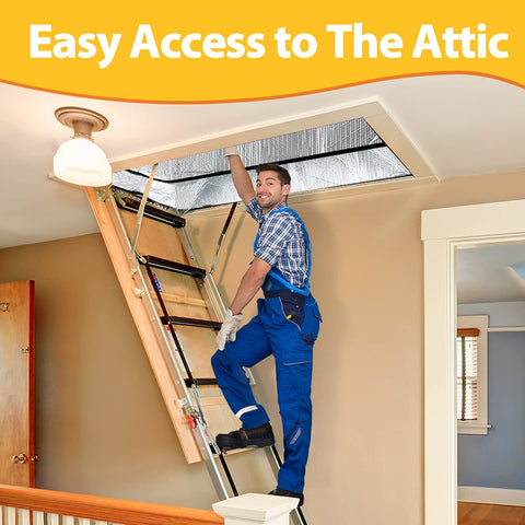 LEMOONE Attic Door Insulation Cover aluminum foil layers boost durability against moisture.
