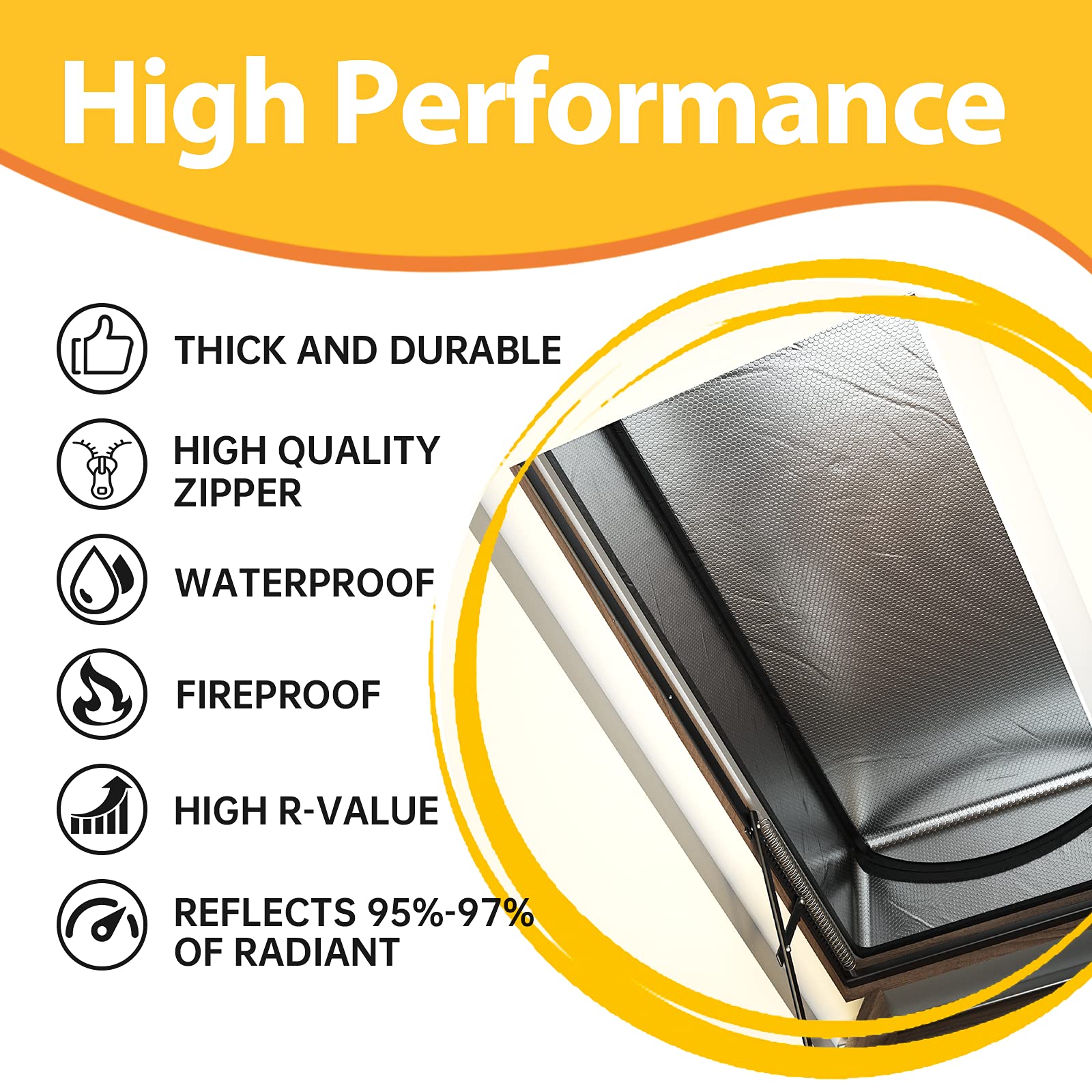 LEMOONE Attic Door Insulation Cover installation over the door frame highlights simple setup.