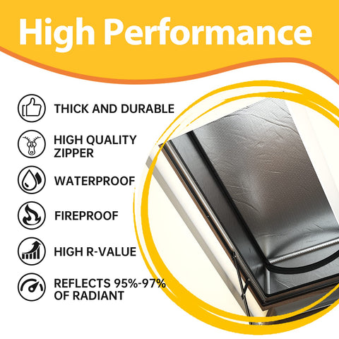 LEMOONE Attic Door Insulation Cover installation over the door frame highlights simple setup.