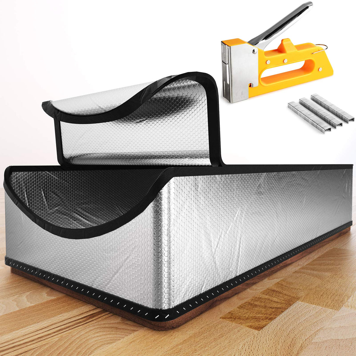 LEMOONE attic stairs insulation cover front view shows airtight seal for year-round comfort