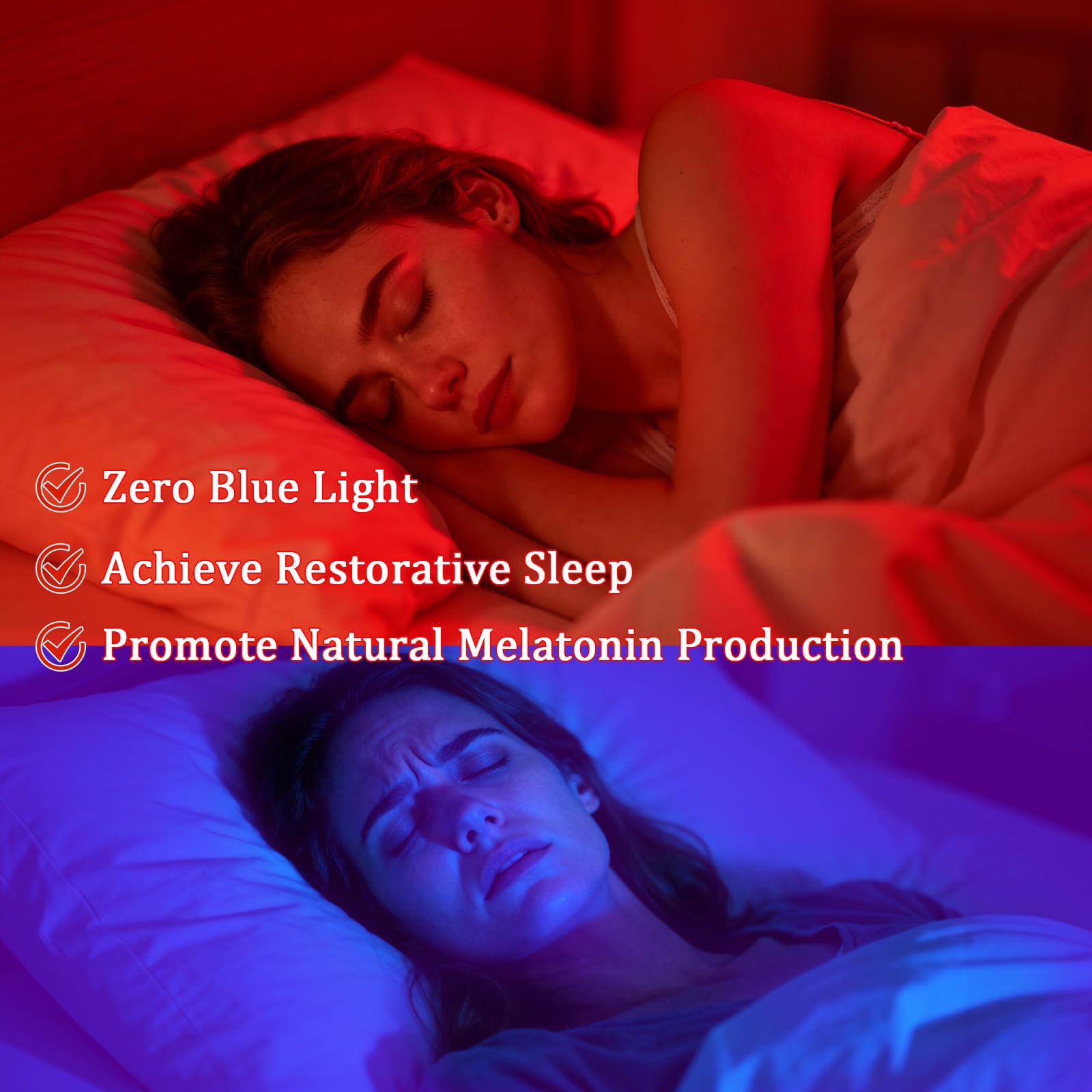 LemSen 670nm red light night light with 5-level brightness for customizable ambience