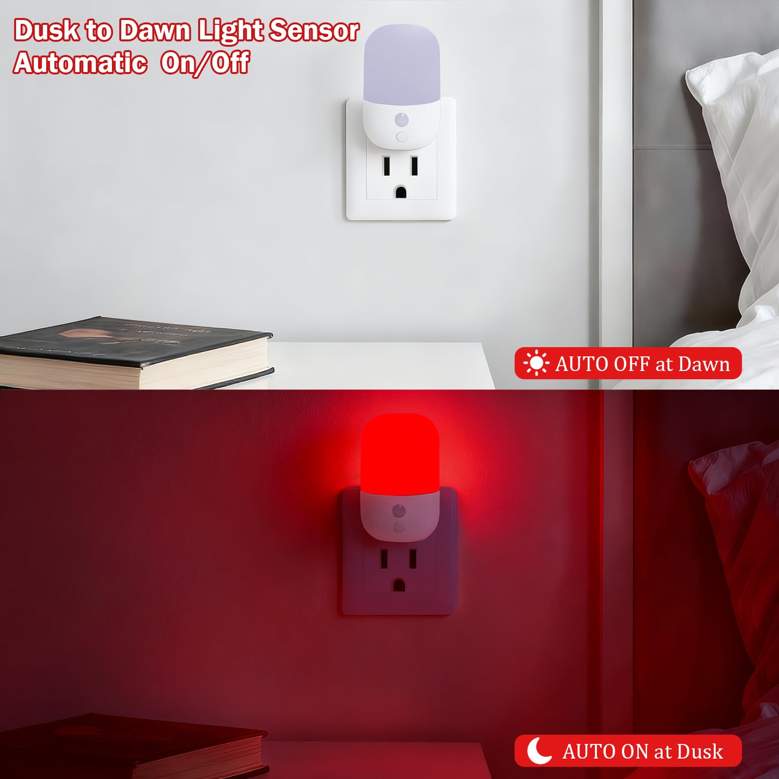 LemSen plug-in wall night light saves space and blends with decor