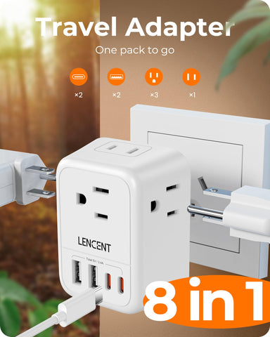 LENCENT adapter shown in AU outlet setup for real-world use.