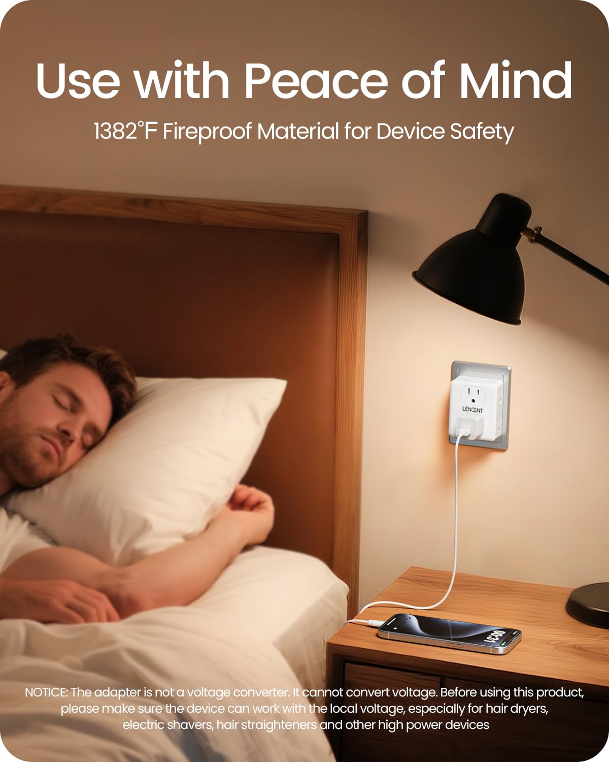 LENCENT easy install outlet extension for quick setup