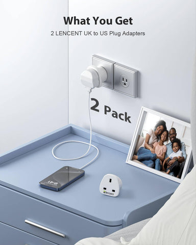 LENCENT easy plug-between-wall-and-device setup demonstrated.