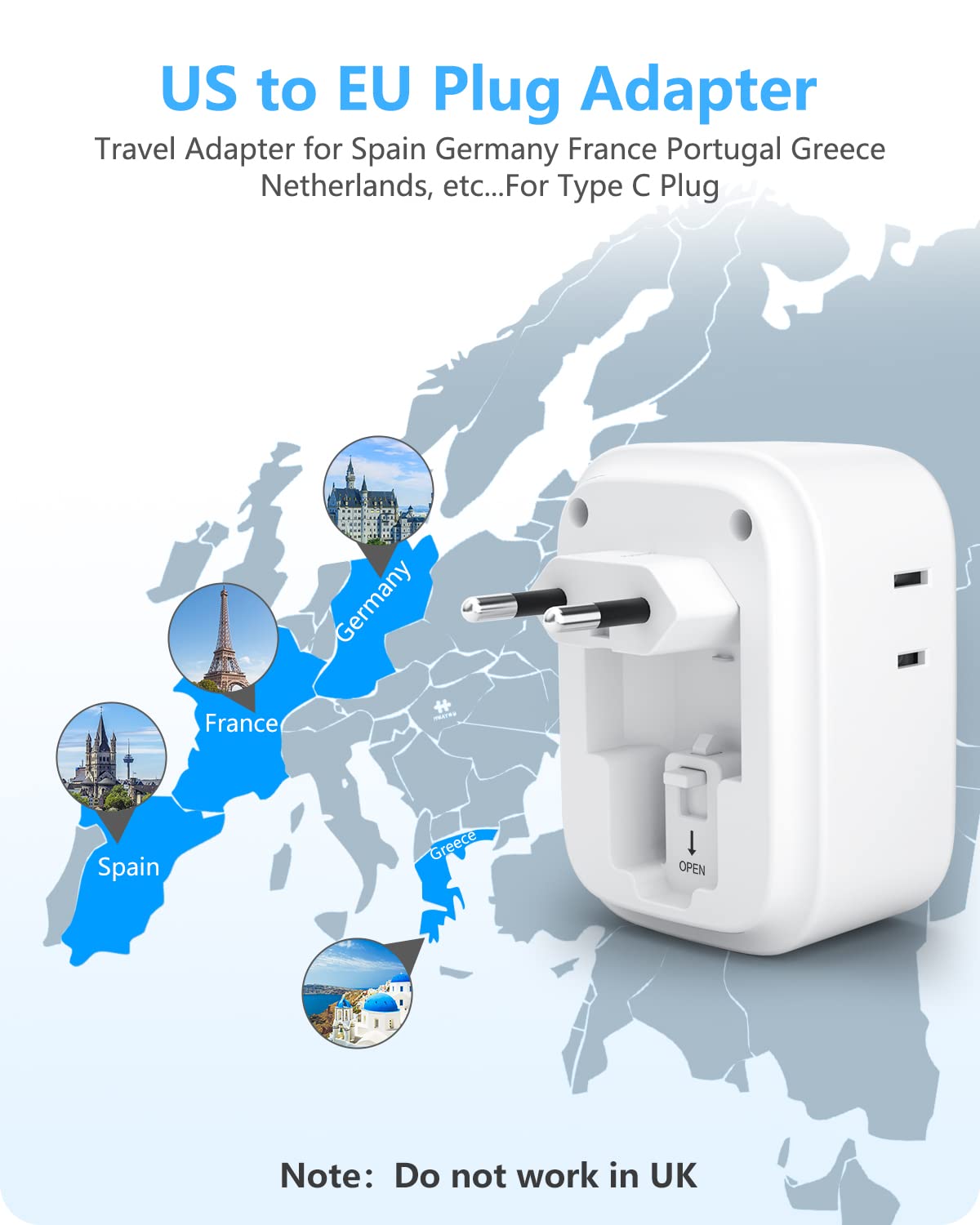 LENCENT foldable travel plug design saving space in luggage