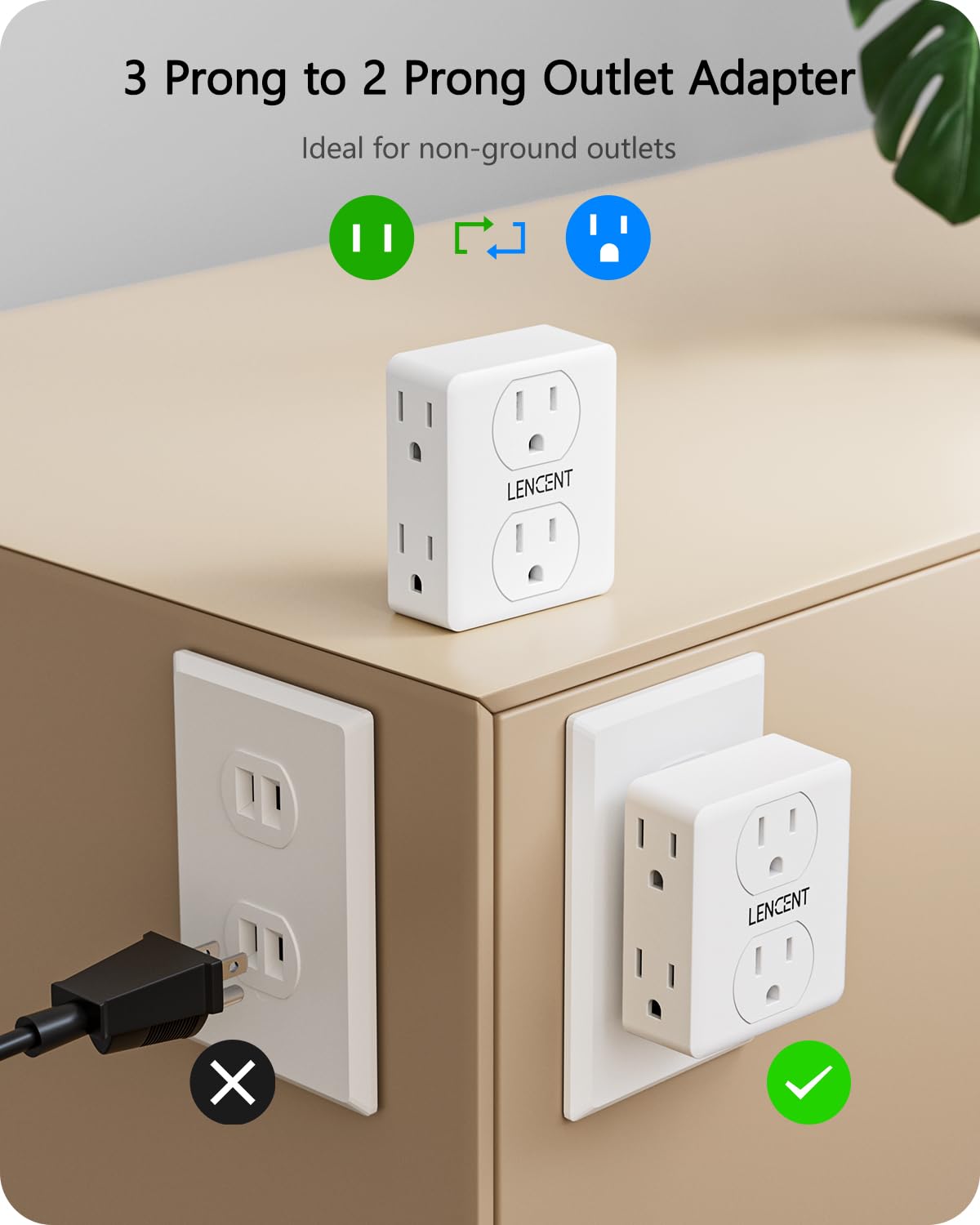 LENCENT six-outlet station expands power for multiple devices