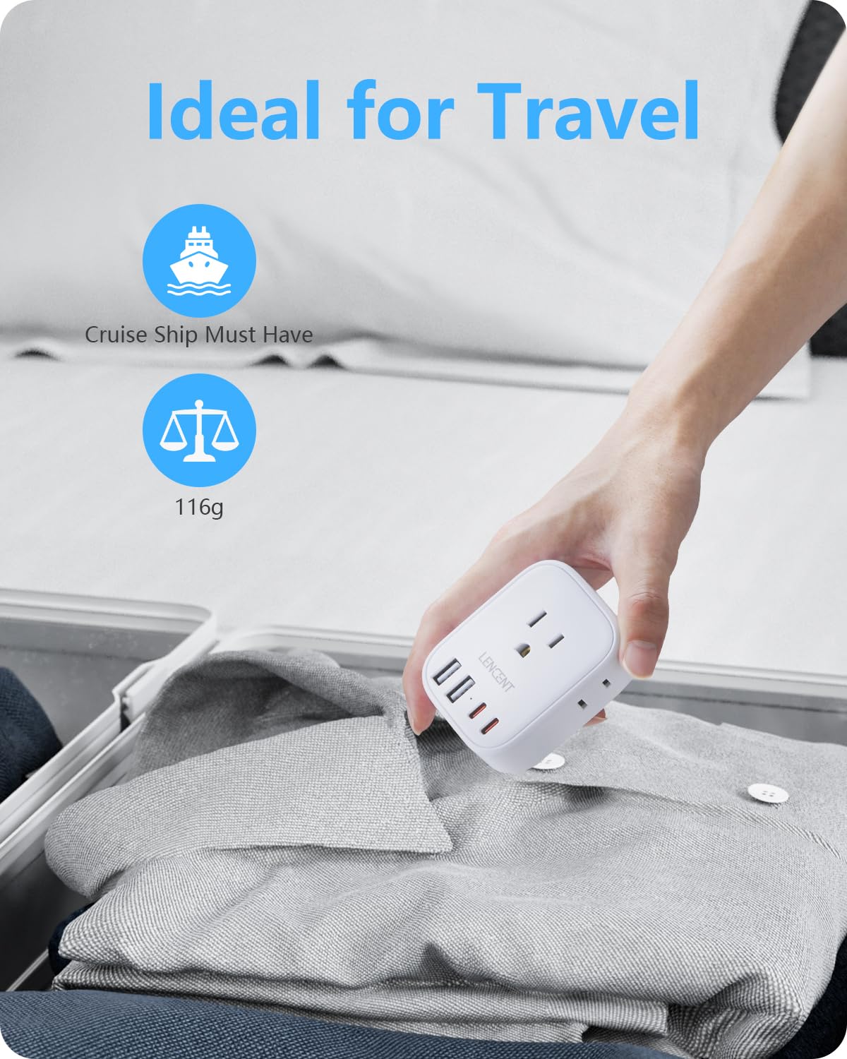 Packaged LENCENT adapter ready for gifting or personal travel use.