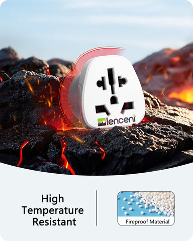 LENCENT World-to-US adapter features a compact travel design.