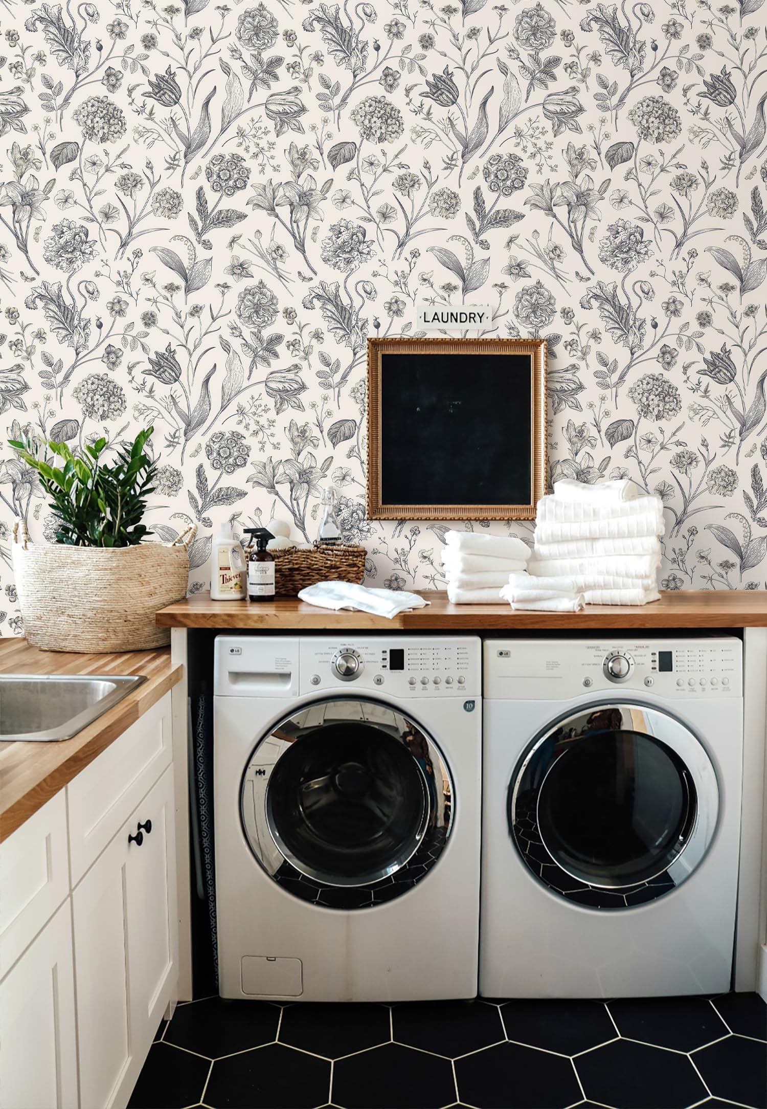 Lenify peel-and-stick wallpaper suited for bathroom walls and easy updates.