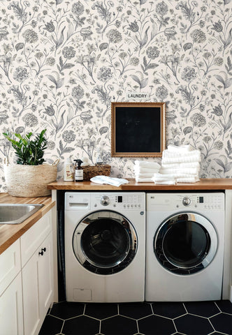 Lenify peel-and-stick wallpaper suited for bathroom walls and easy updates.