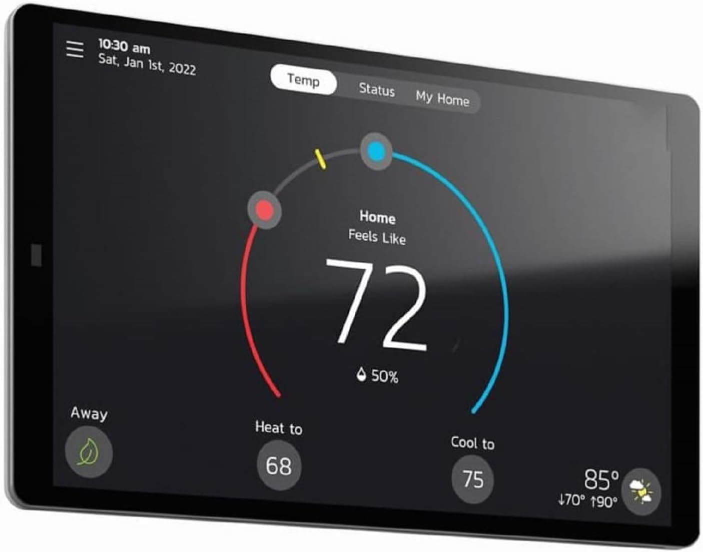 Lennox S40 demonstrates geo-fencing and away-mode features.