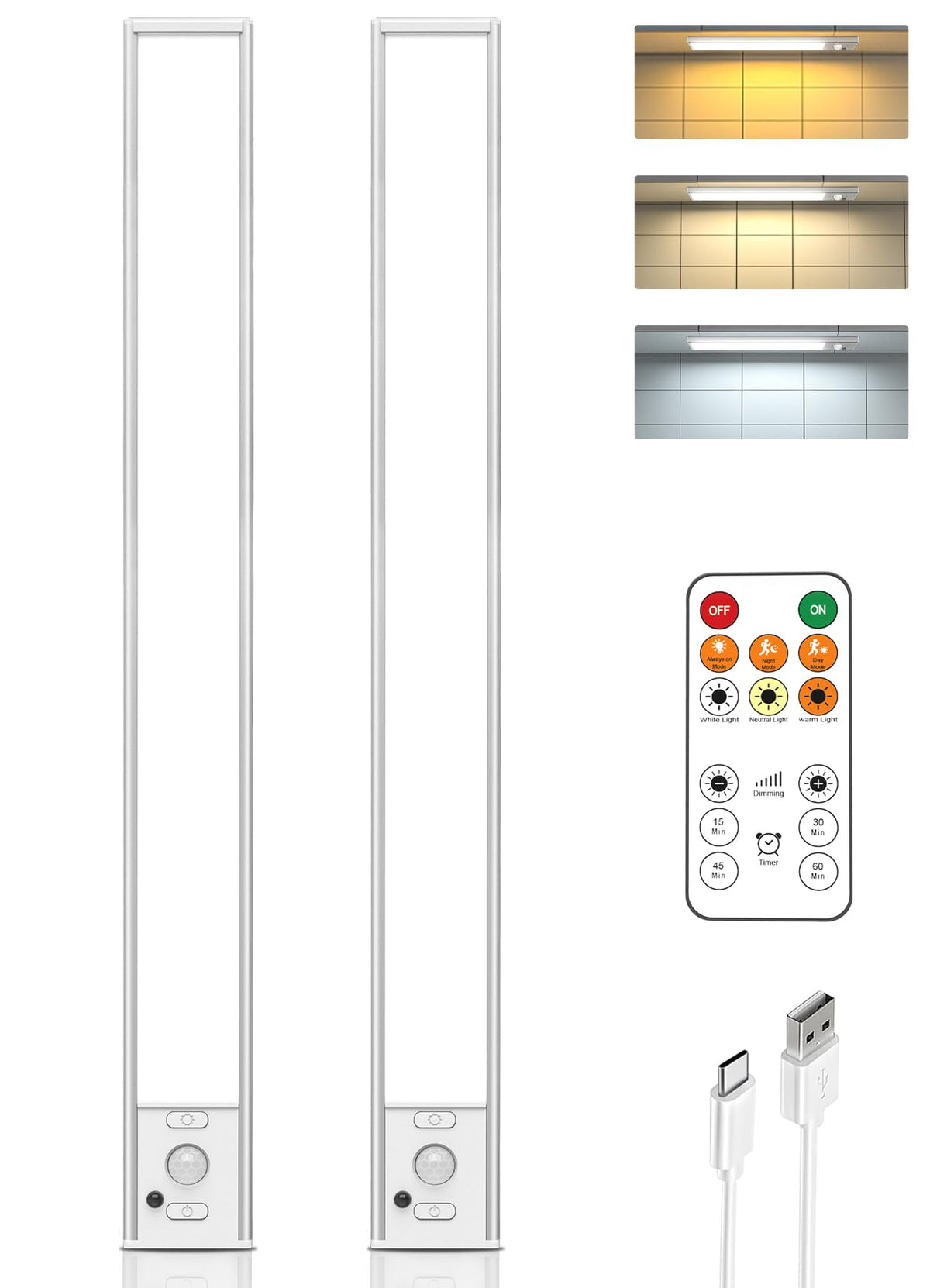 LENOMA 16in under-cabinet light with remote for adjustable kitchen task lighting