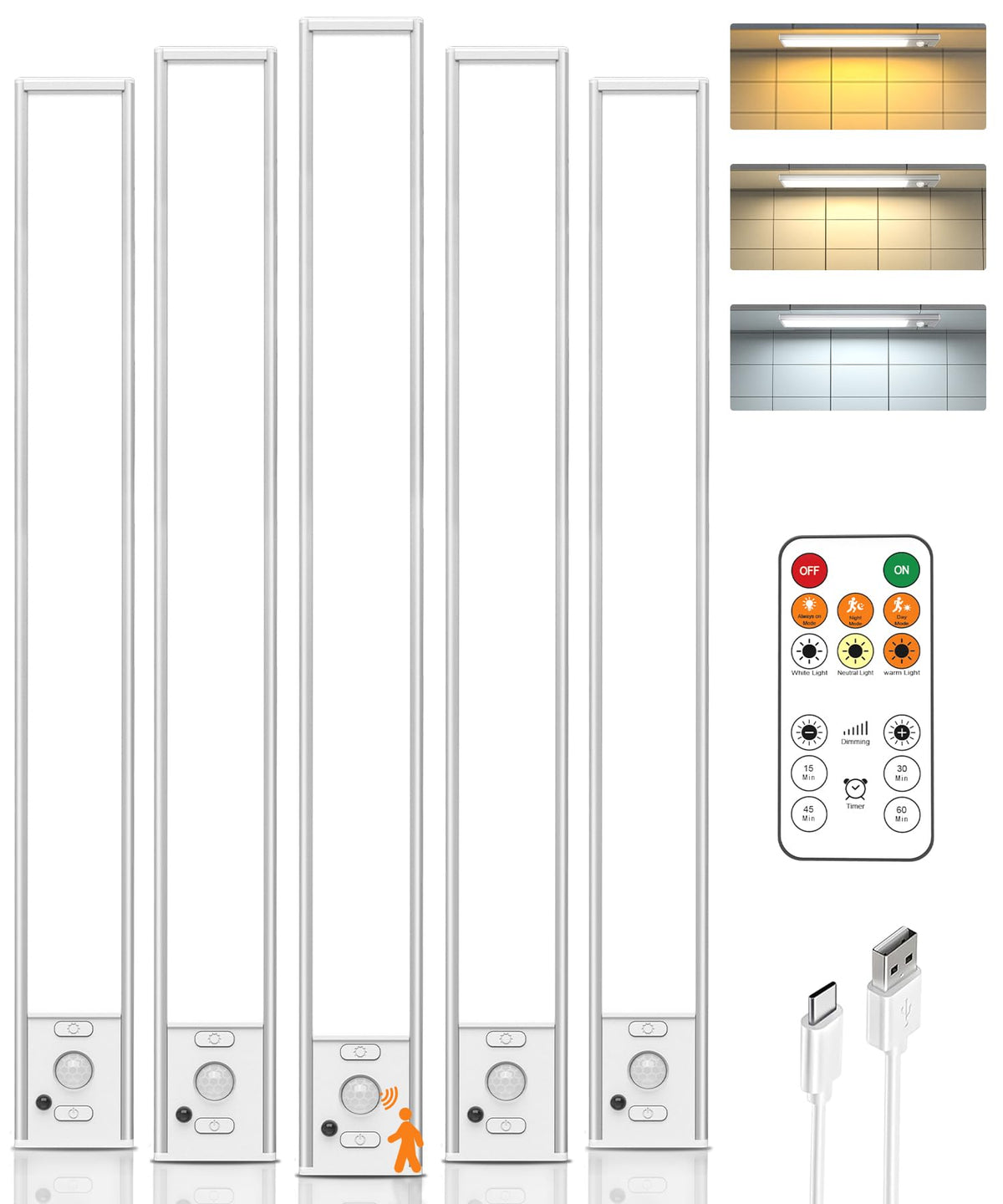 LENOMA 16in under-cabinet lighting with motion sensor in action for hands-free visibility.