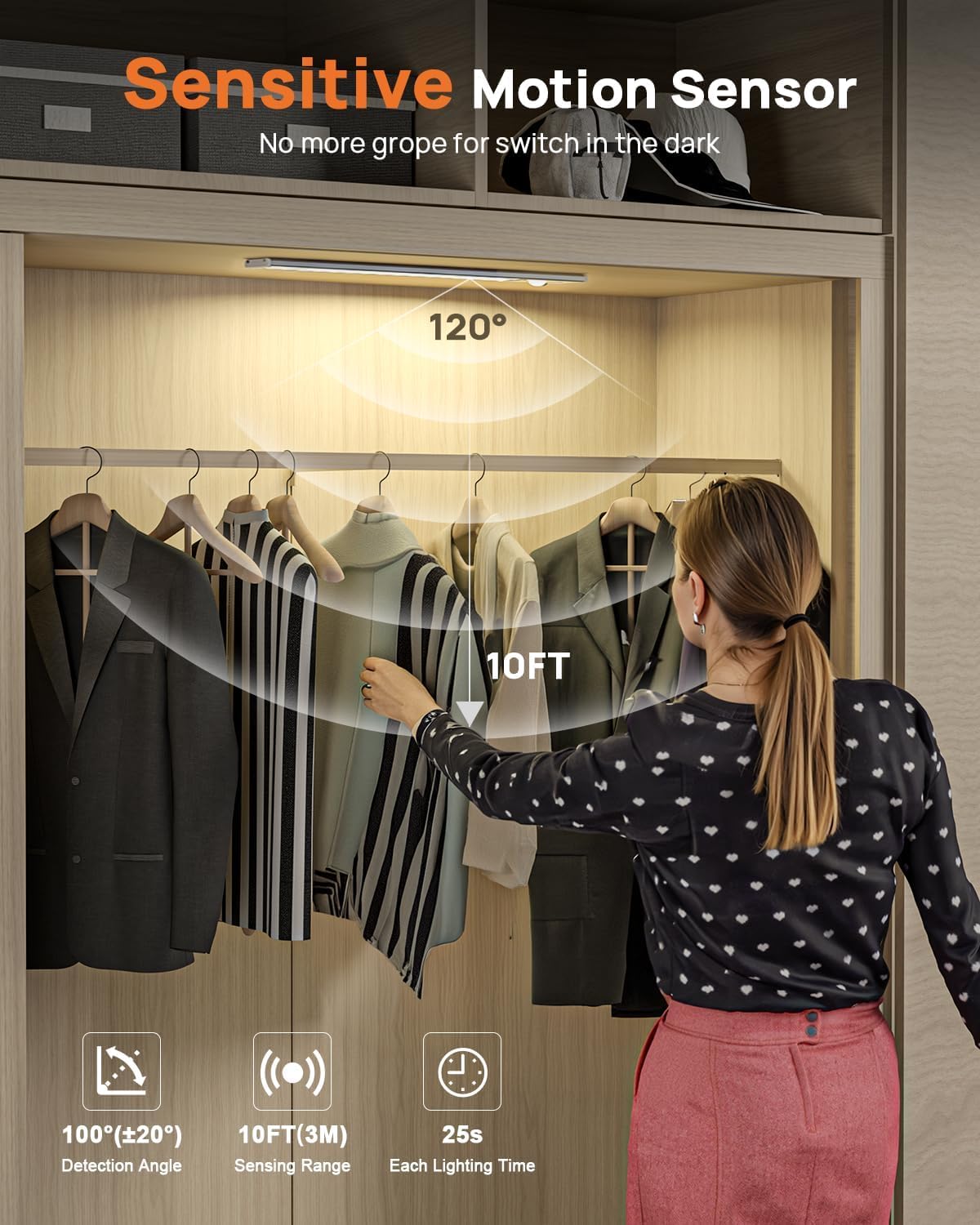 LENOMA 4000mAh rechargeable battery powers long-lasting cabinet illumination.