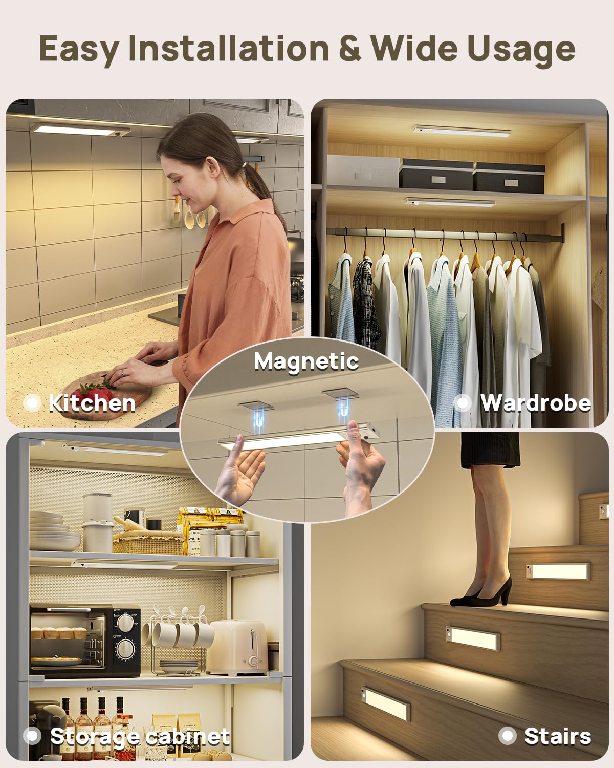LENOMA motion-sensor detection at entryways enables hands-free lighting when needed.