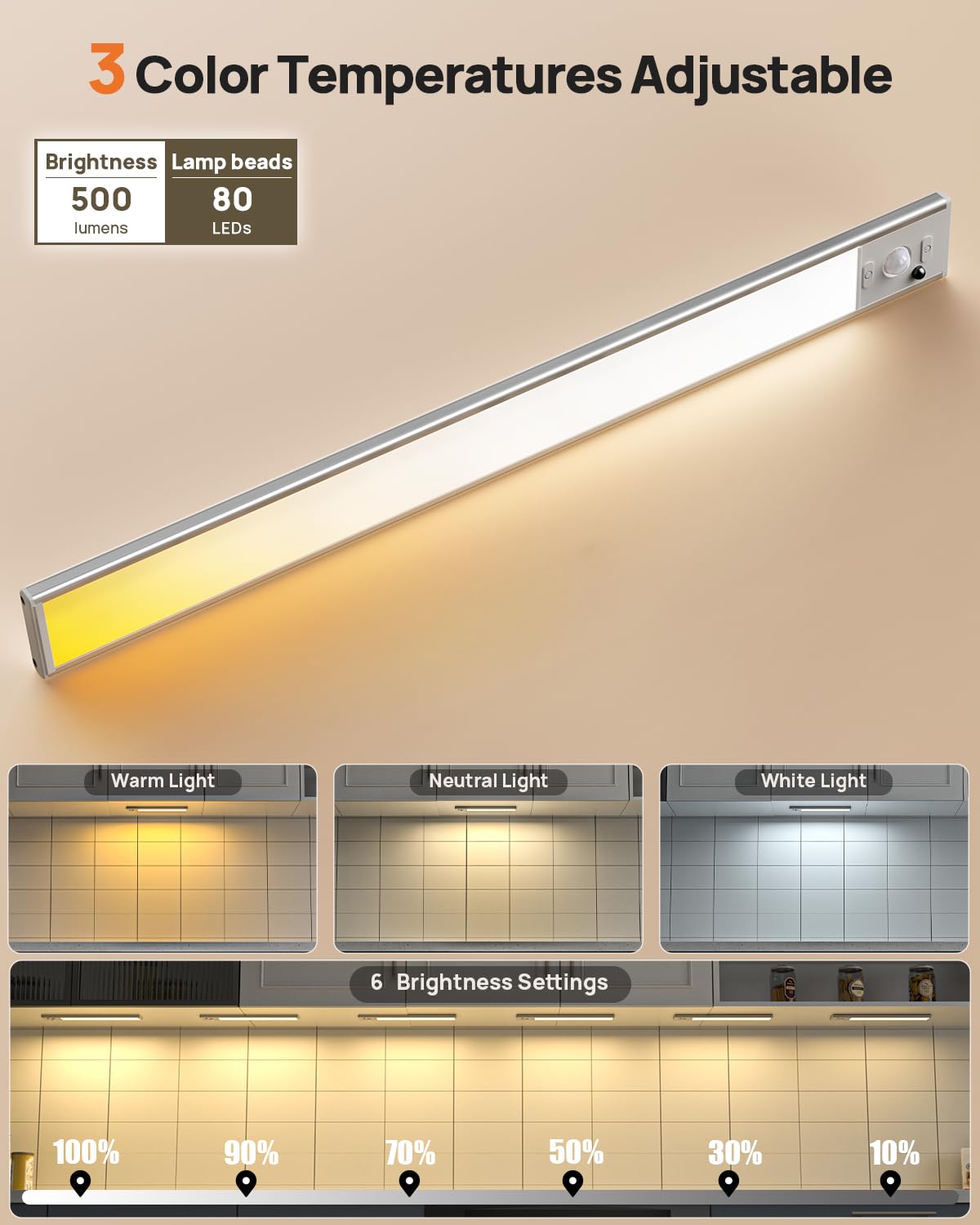 LENOMA magnetic-adhesive light for pantry, closet, or garage use.