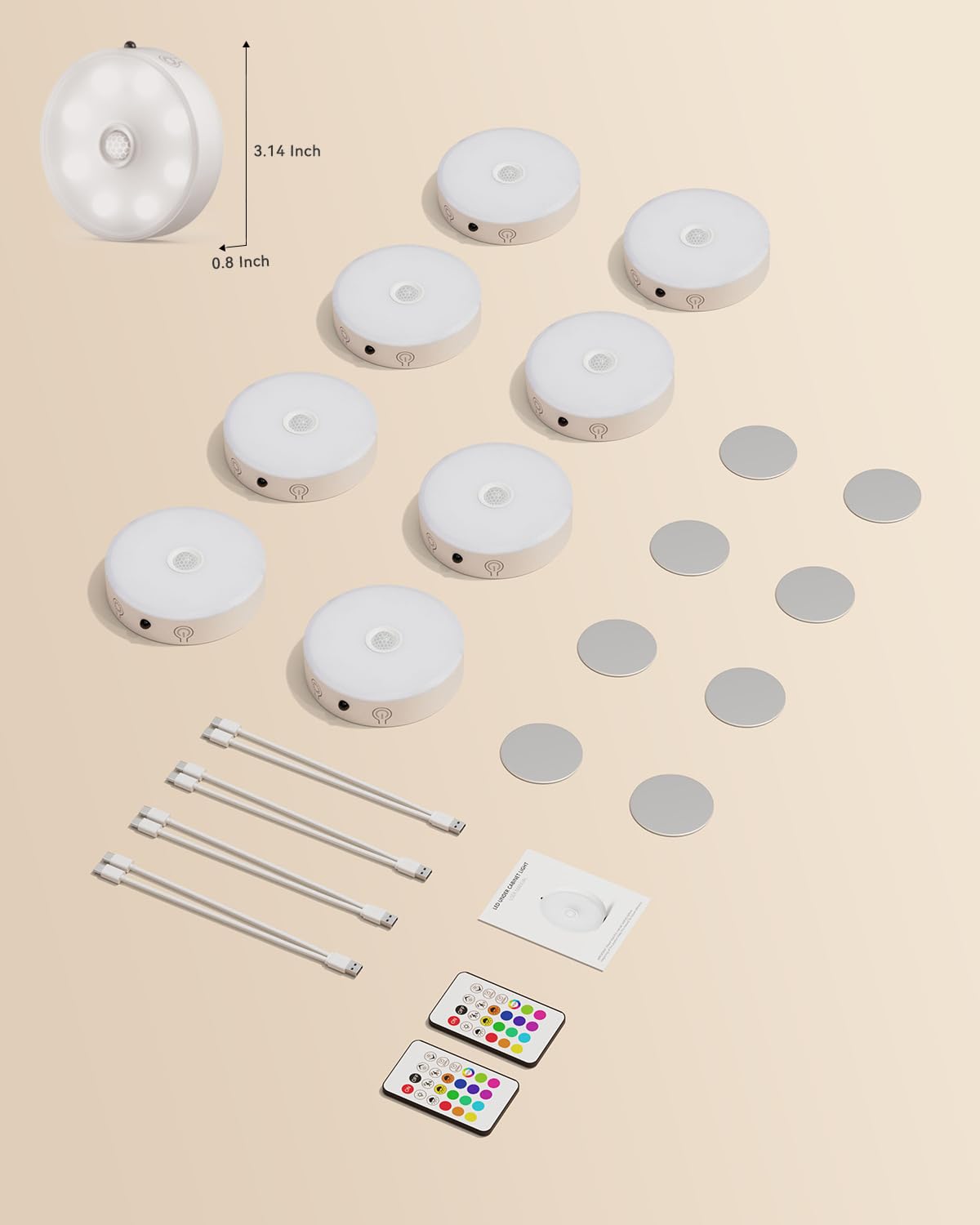 LENOMA puck lights in a closet setup, brightening a storage area.