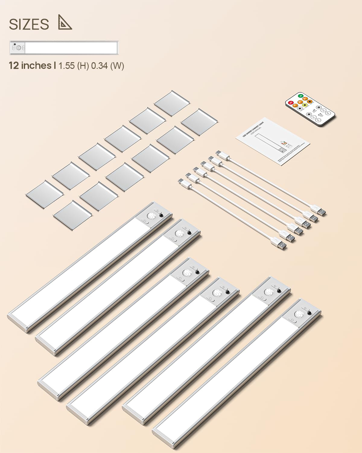 Lenoma six-pack lights for kitchen, wardrobe, stairs.