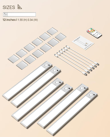 Lenoma six-pack lights for kitchen, wardrobe, stairs.