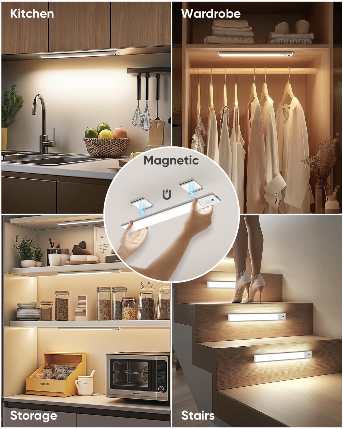 LENOMA under-cabinet light with 4 timers and 6 brightness levels.