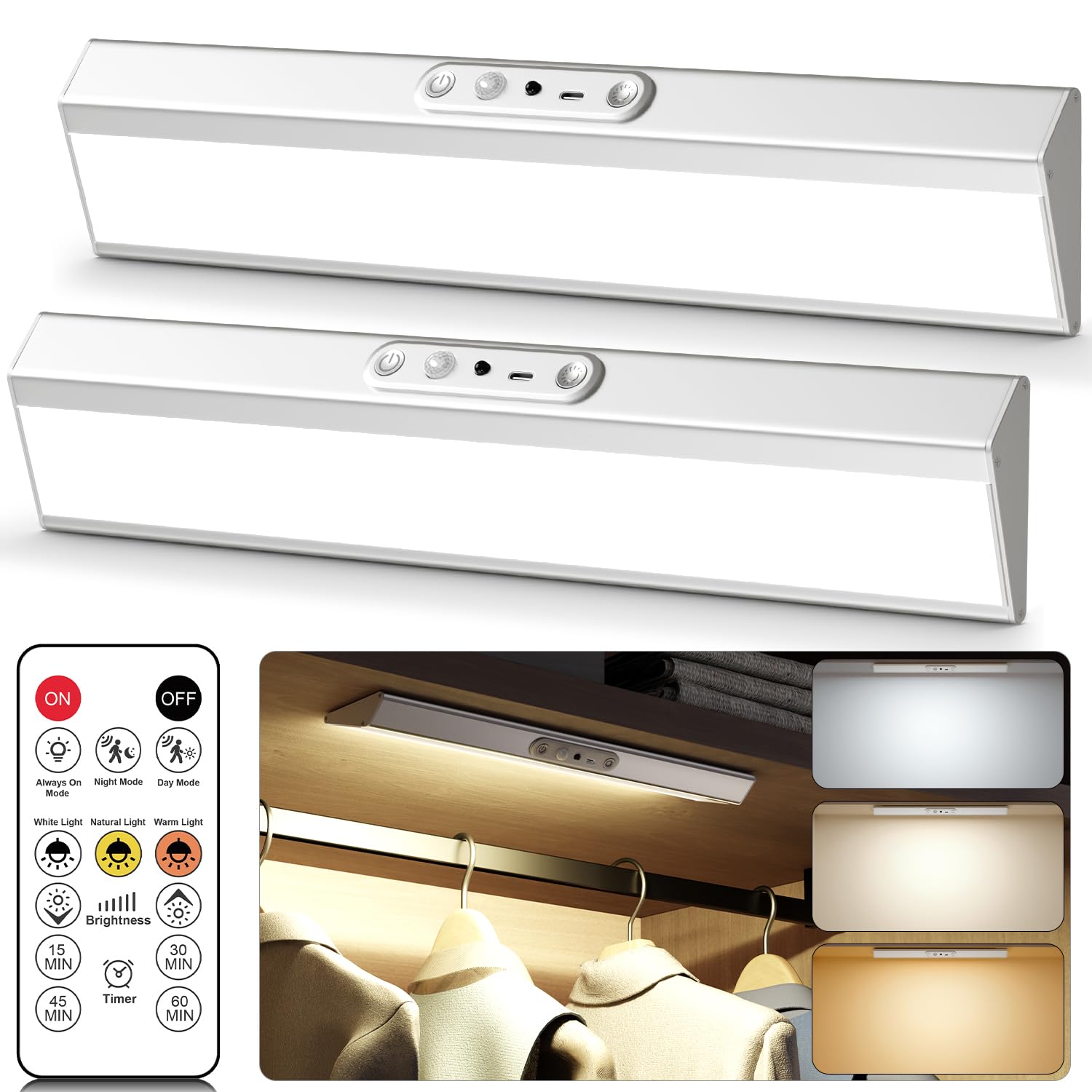 LENOMA triangle-design closet light softly illuminates shelves