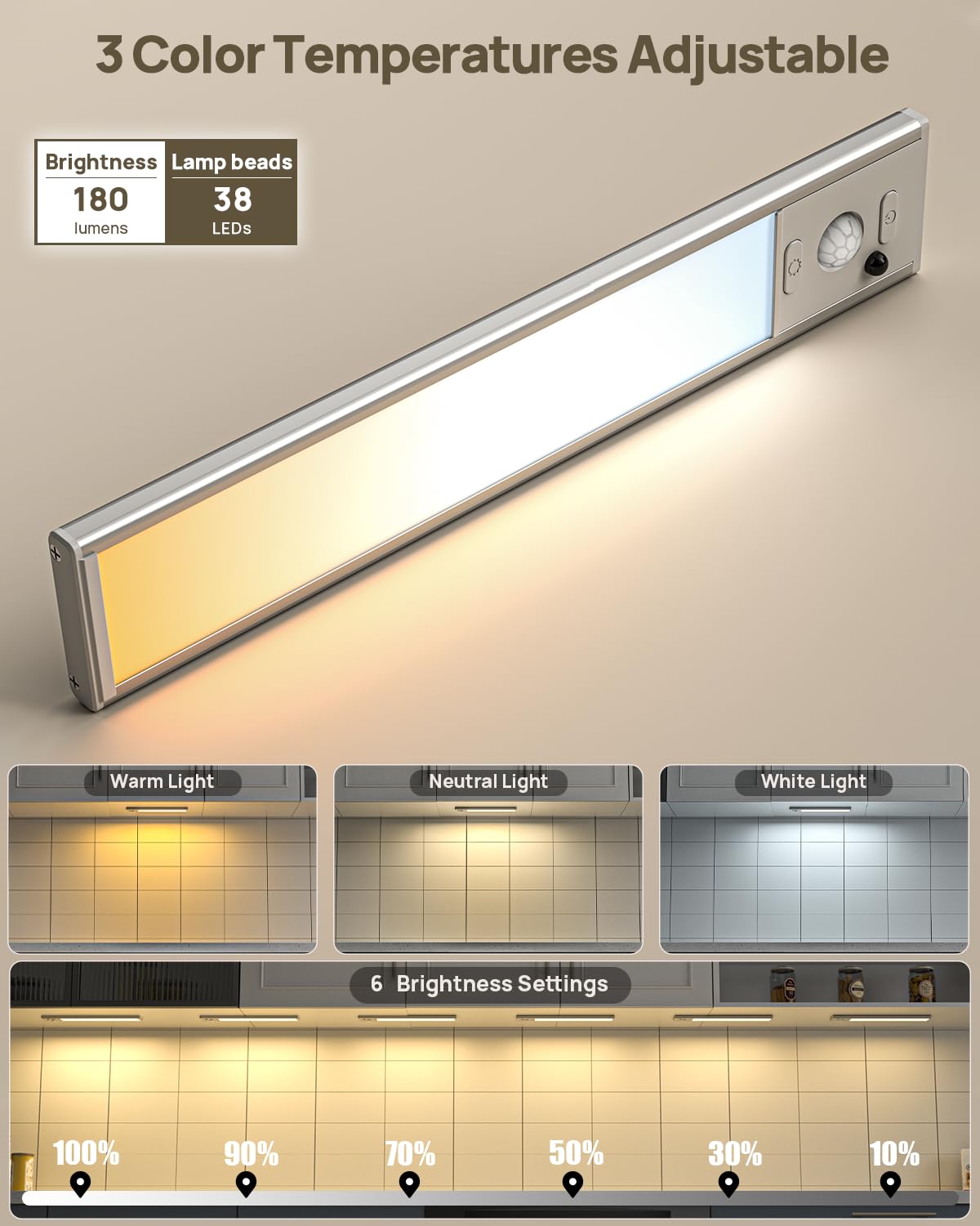 LENOMA light with 3 color temperatures for adjustable ambiance