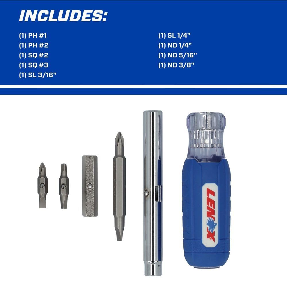 Lenox 9-in-1 with bit storage inside shaft and handle
