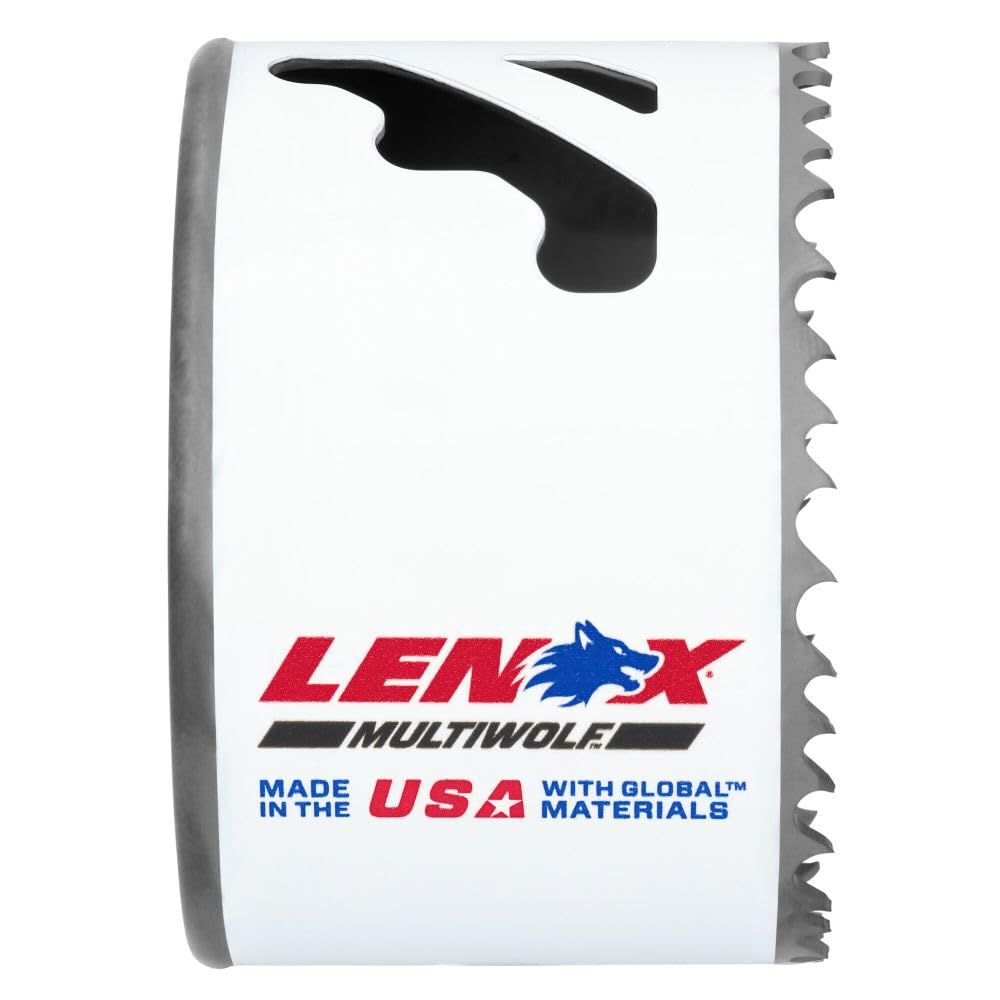 Thicker-walled Lenox hole saw reduces tooth loss during tough metal cuts.