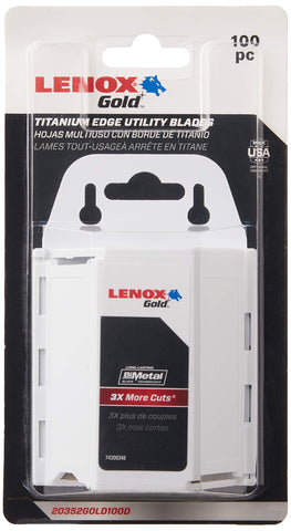 Lenox Gold four notch design extends reach for deeper drywall and flooring cuts.