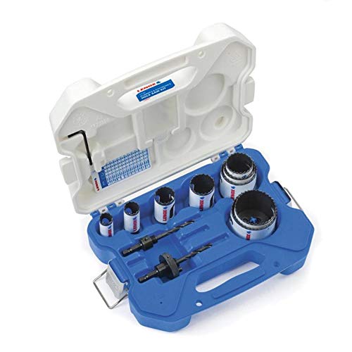 Lenox Hole Saw Kit with T3, open view showing a 13-piece set for metal and wood projects.