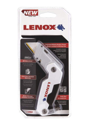 Lenox LX250 utility knife in box with accessories, ready to use