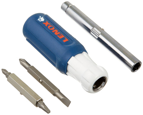 Lenox Tools compact bit set visible for quick changes and efficiency.