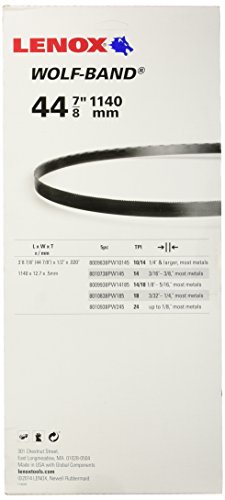 Lenox Wolf-Band blade 44-7/8in in action for metal cutting tasks.