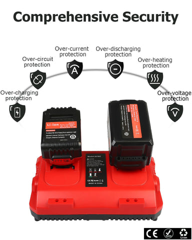 Lenoya LED indicator displays charging status for Milwaukee packs.