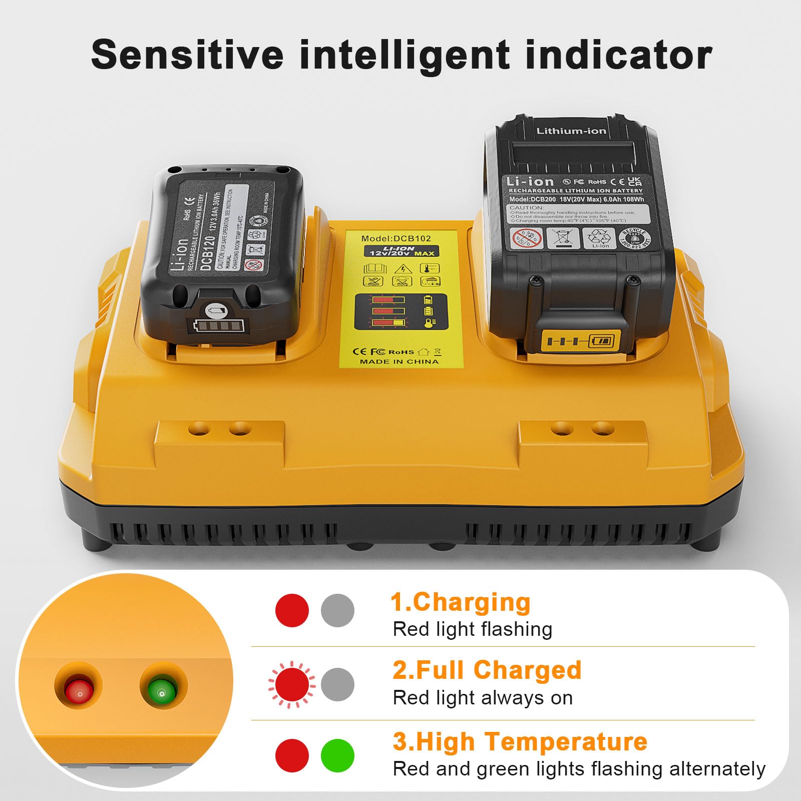 Lenoya DCB102 dual-port charger front view for efficient charging