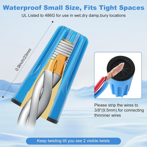 Lenporl easy-install twist-nuts close-up; quick, tool-free connections for reliable splices.