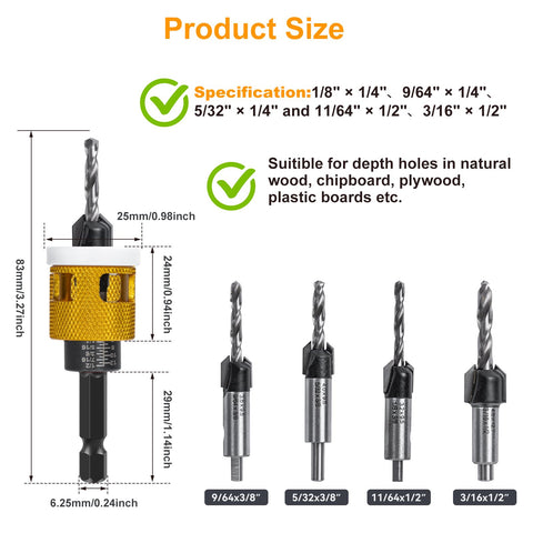 LEOMAUNYX precision depth stop for consistent pilot hole depth