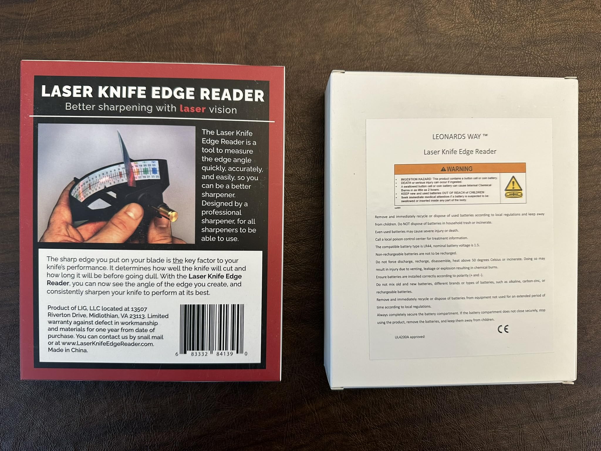 LEONARDS WAY Laser Knife Edge Reader digital display shows current knife edge status clearly.