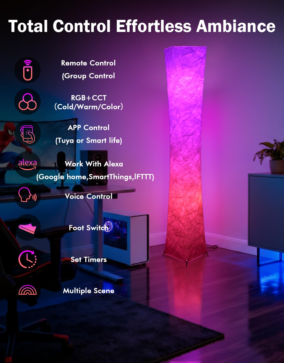 LEONC Design smart Life app control enables quick lighting scenes and schedules.