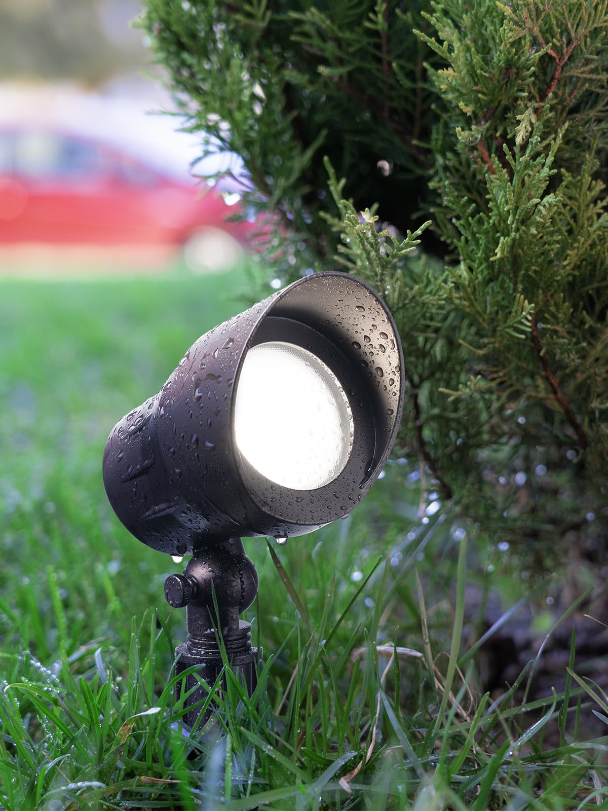 LEONLITE classic-design spotlight blends with any exterior aesthetic.