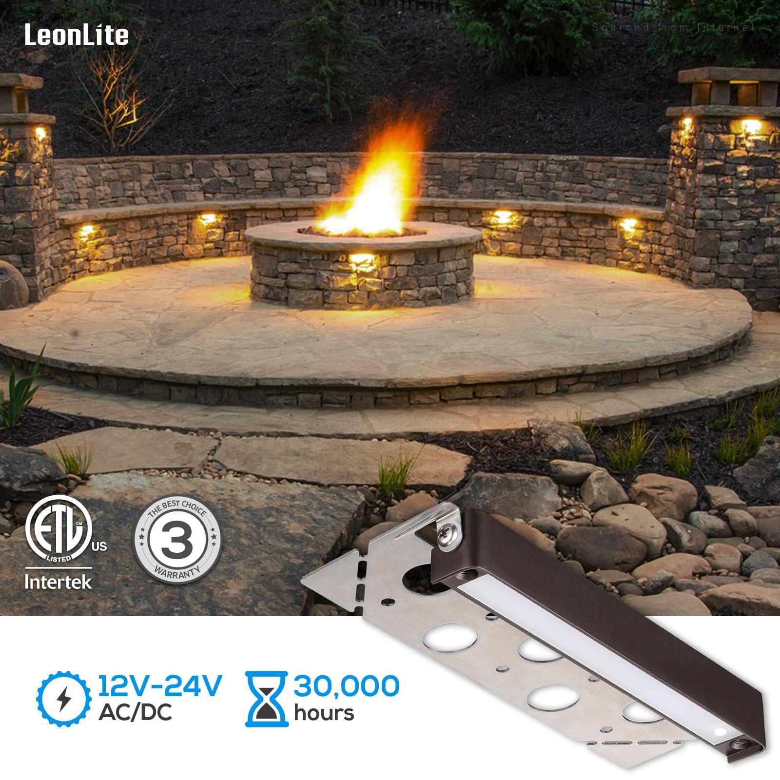 LEONLITE 2700K soft white glow for decks and pathways