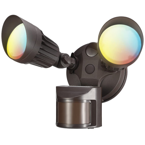LEONLITE 3CCT security light front view illuminates porch and driveway clearly.