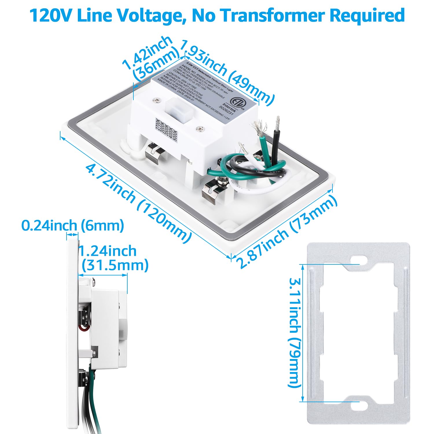 LEONLITE 5CCT step light with outdoor waterproof gasket