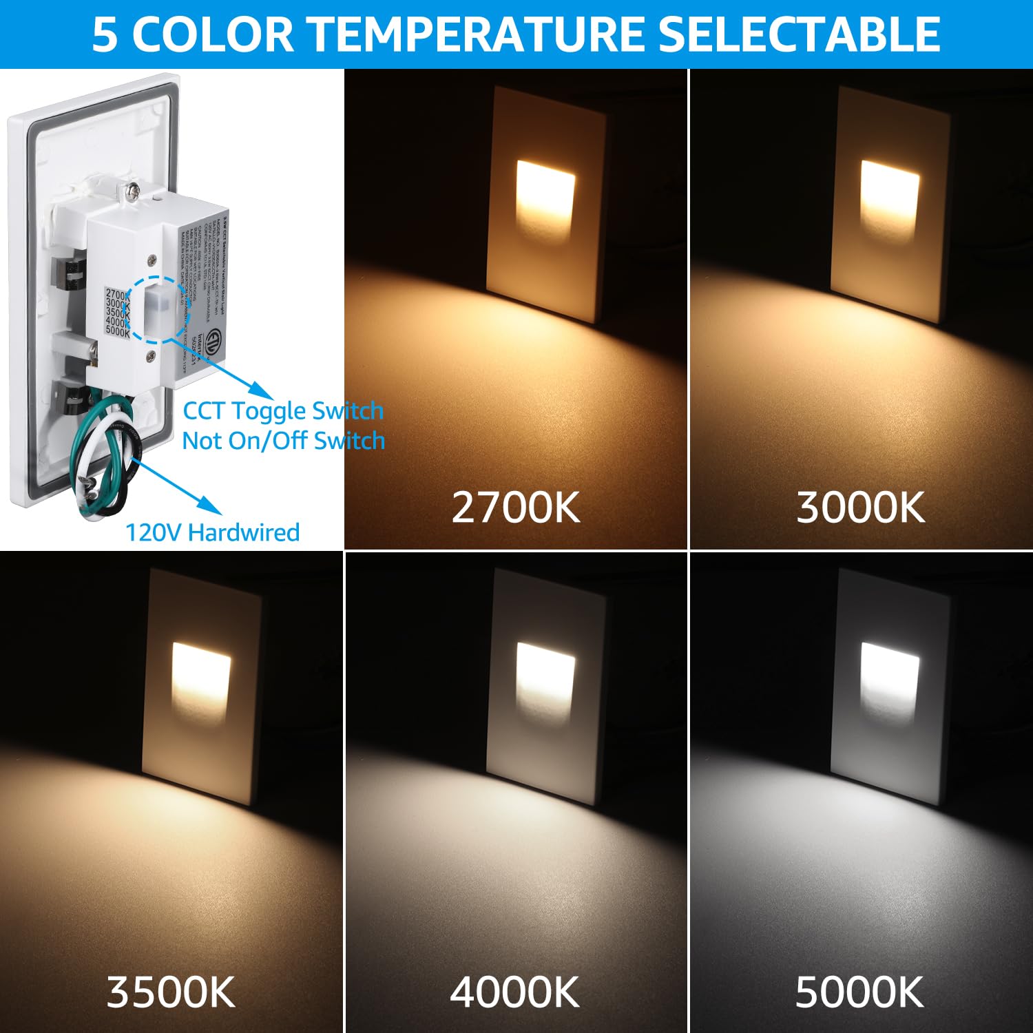 LEONLITE 5CCT step light side view showing slim profile