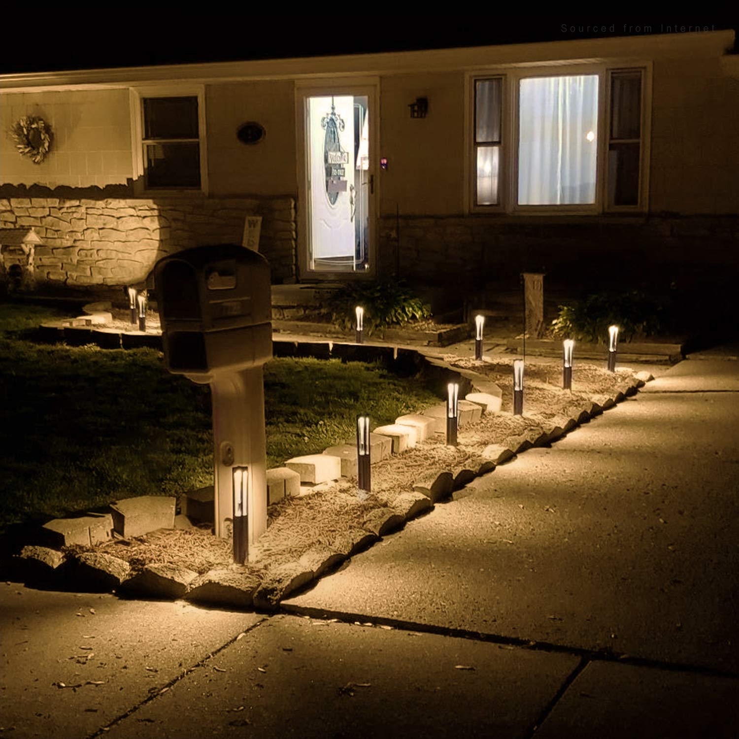 LEONLITE black finish path light blends with modern landscapes