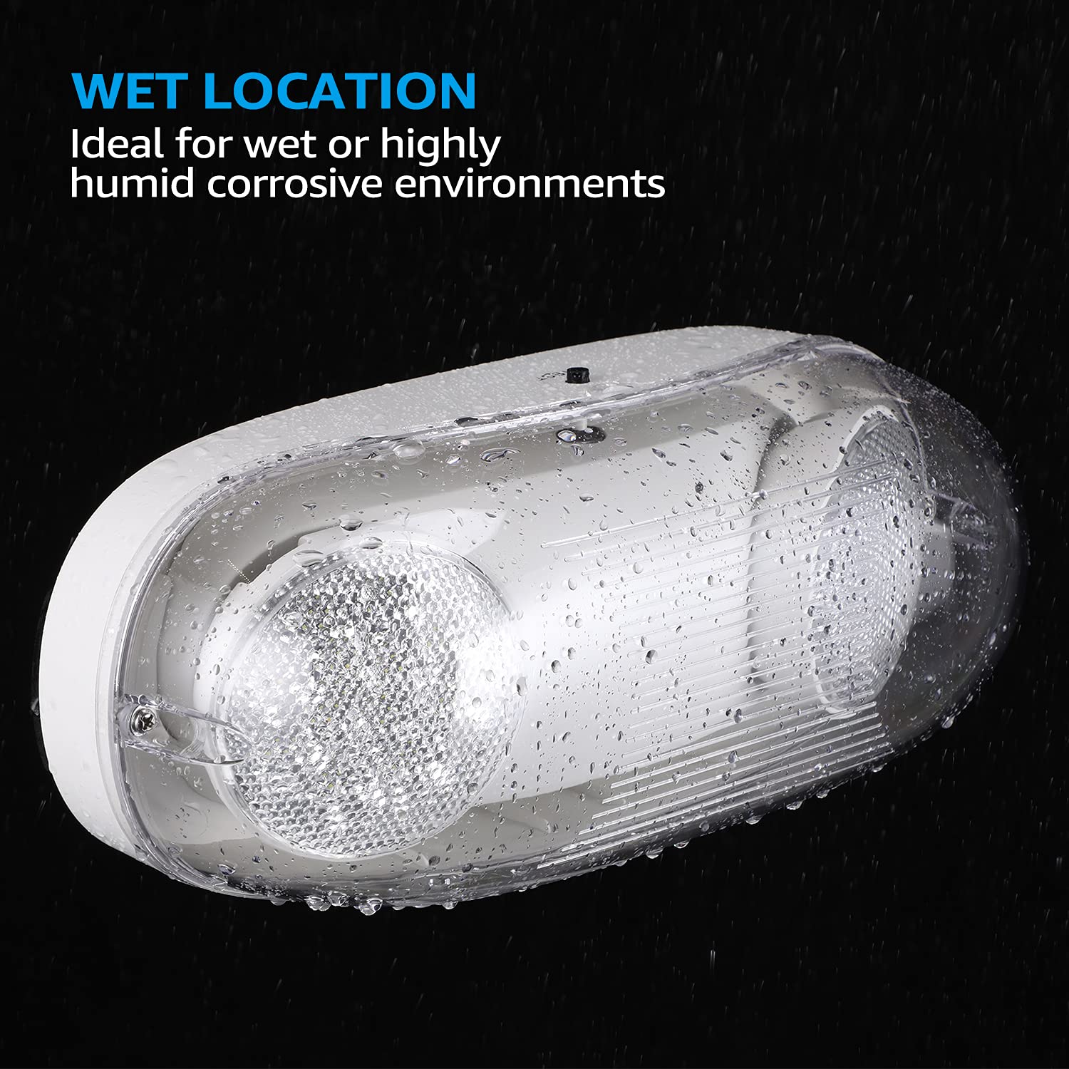 LEONLITE emergency-light tilt-heads show adjustable coverage for various exit areas