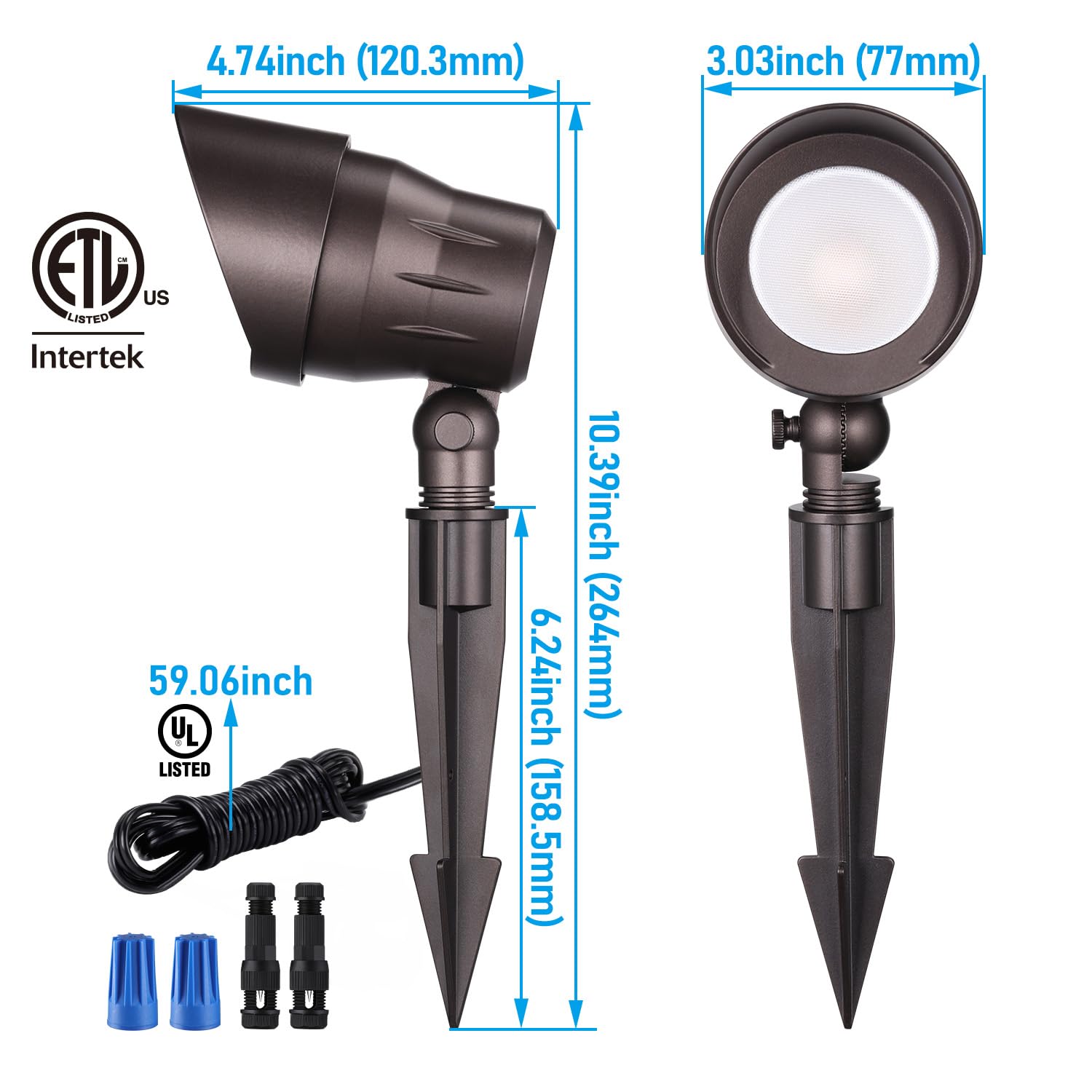 LEONLITE long-life outdoor spotlight designed to withstand seasons.
