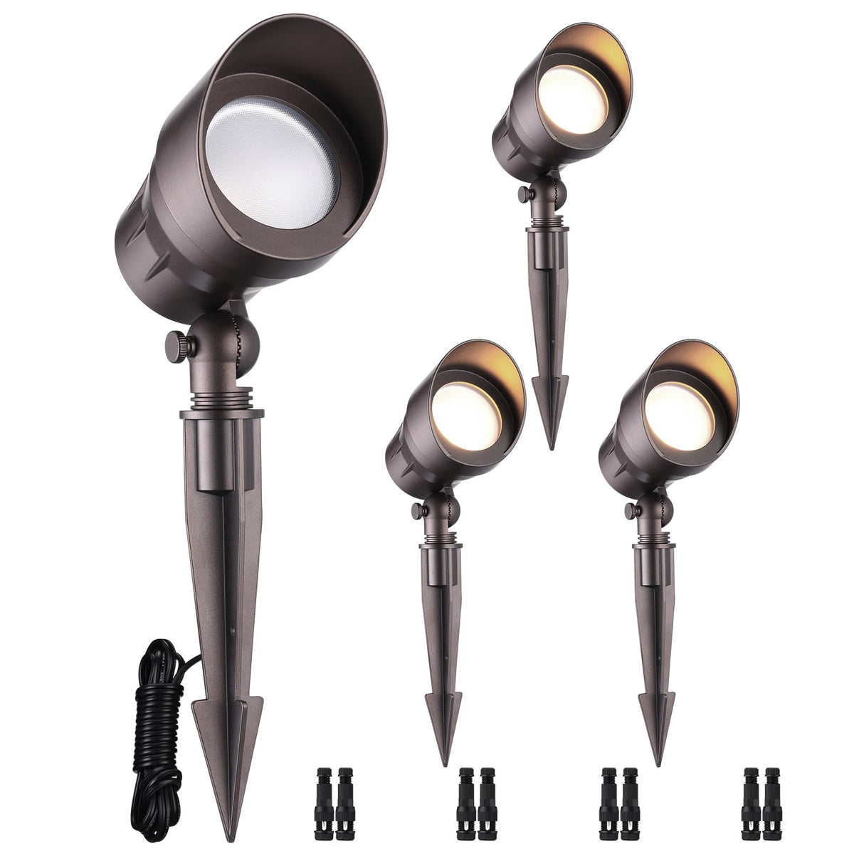 LEONLITE low-voltage landscape spotlight bronze finish for elegant garden accents.